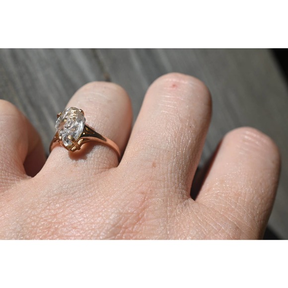 14k Rose Gold Ring Raw Stone Ring Rough Diamond Ring Wedding Band Unique… - Picture 3 of 3